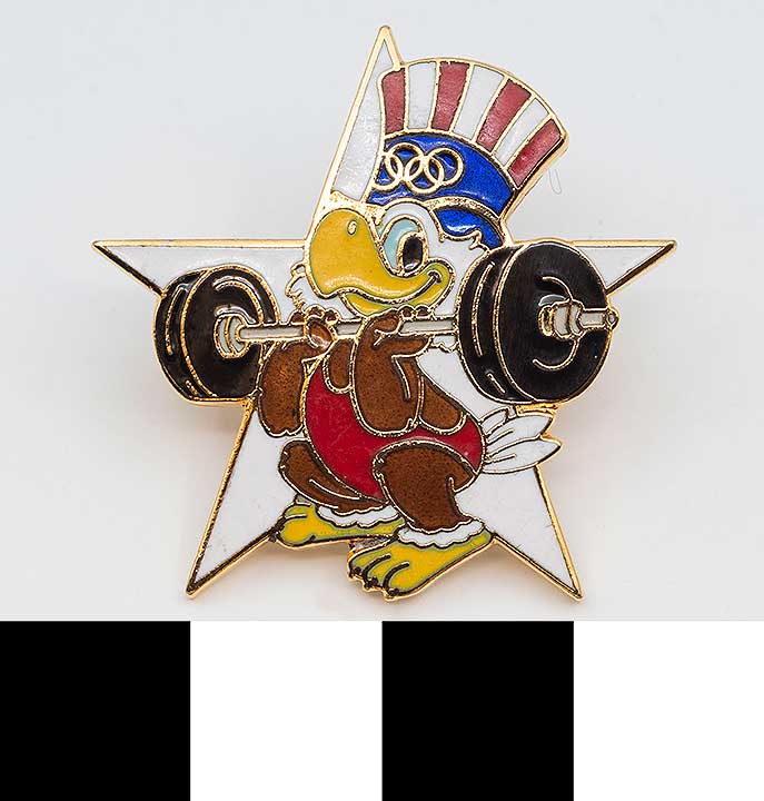 Thumbnail of Commemorative Olympic Pin Set: Eagle with Barbell, White Star (1984.04.0001AL)
