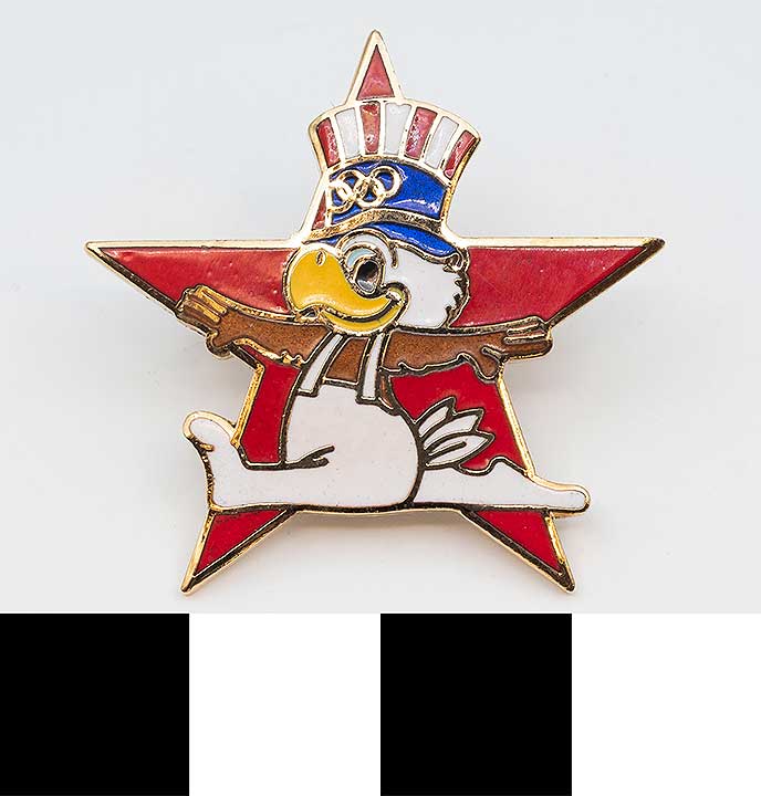 Thumbnail of Commemorative Olympic Pin Set: Eagle Doing Splits, Red Star (1984.04.0001X)