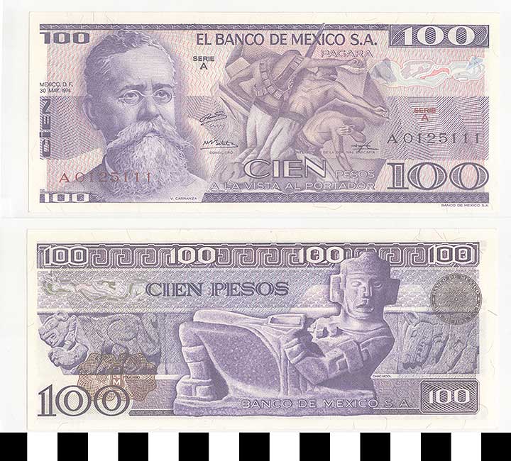 Thumbnail of Bank Note: Mexico, 100 Pesos (1992.23.1037A)