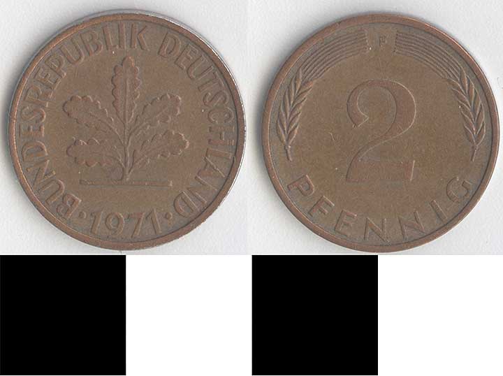 Thumbnail of Coin: West Germany, 2 Pfennig (1998.03.0426)