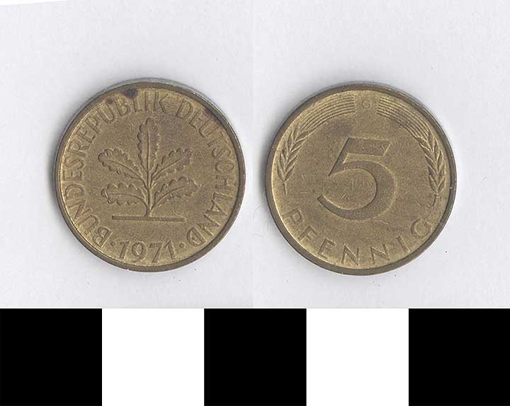 Thumbnail of Coin: West Germany, 5 Pfennigs (1998.03.0670)