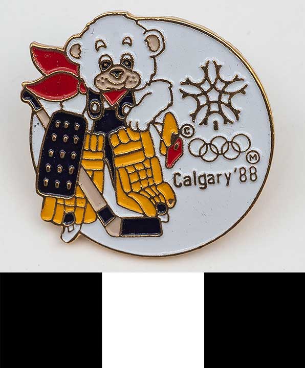 Thumbnail of Commemorative Olympic Pin:  1988 Calgary Hockey Bear (2003.09.0007)