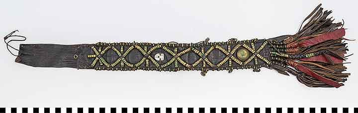 Thumbnail of Leatherwork Beaded Band with Fringe, Dedo? (2008.22.0147)