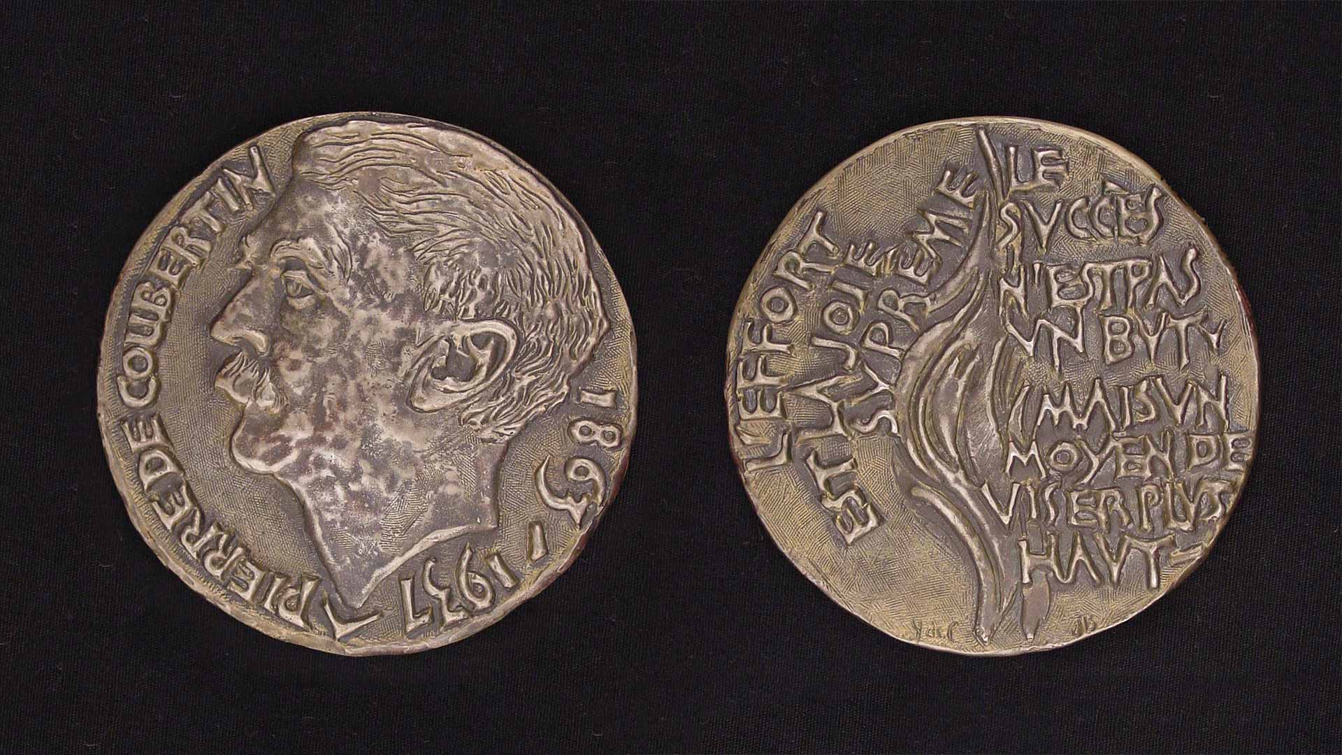 Featured Object: Commemorative Olympic Medallion: "Pierre de Coubertin 1865–1937" overview image