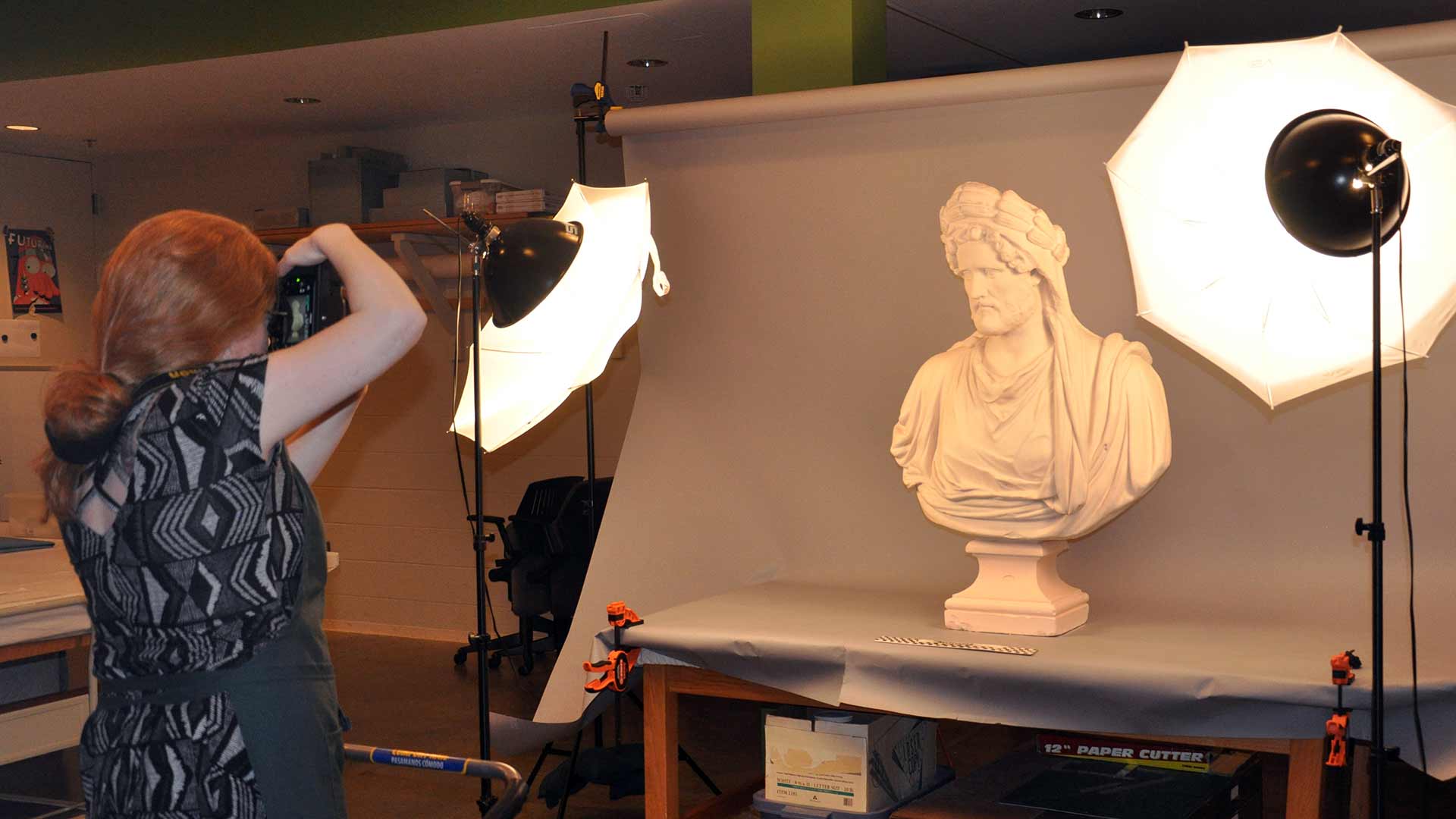 Plaster cast busts are prepared for loan overview image