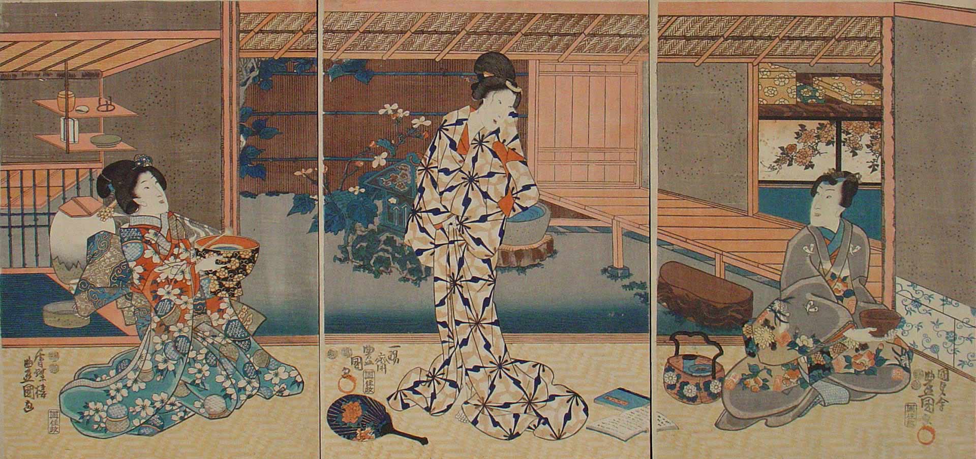 Featured Object: Woodblock Print: Ukiyo-e A Tea Party by Toyokuni II overview image