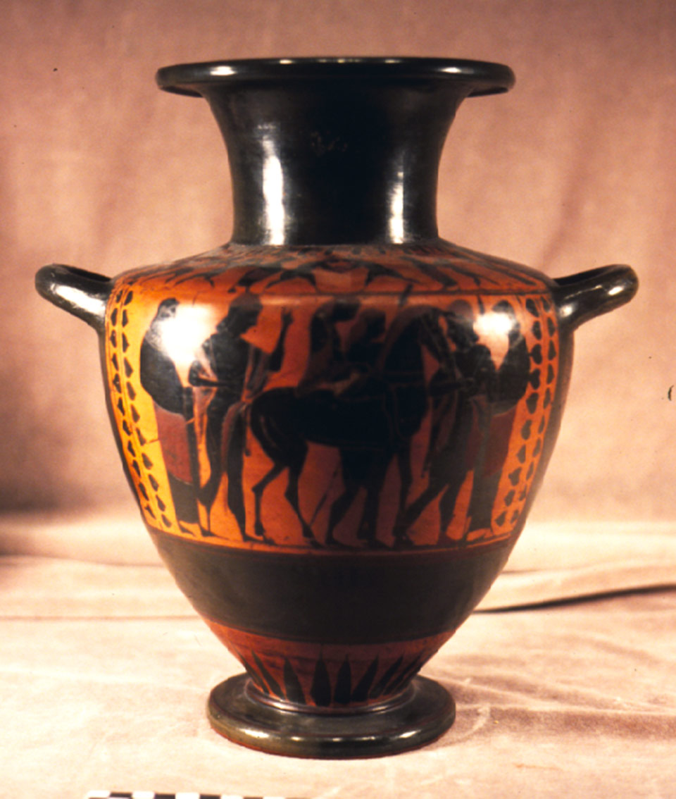 Black and copper vase from Europe