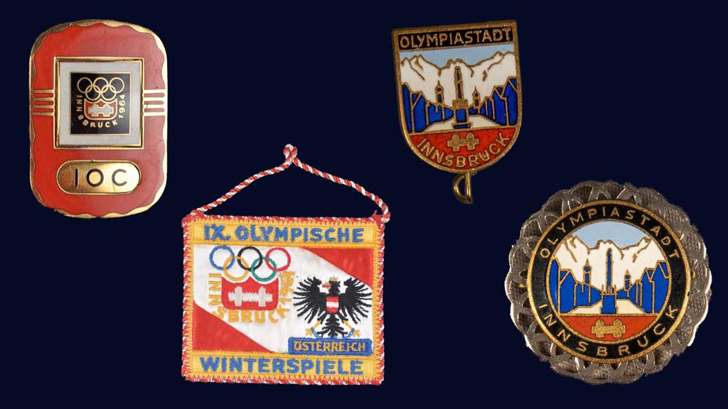 pins from the 1964 and 1976 Winter Olympics