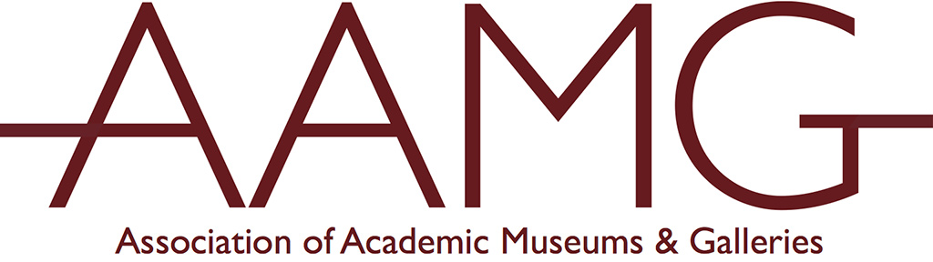 red and white logo with letters AAMG