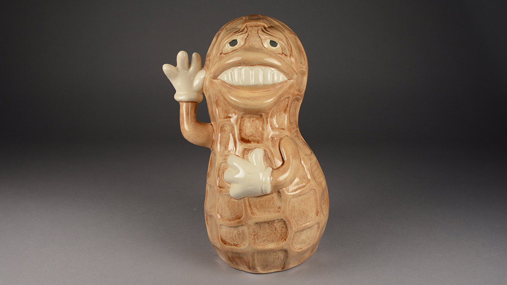 A peanut figure resemembling Jimmy Carter
