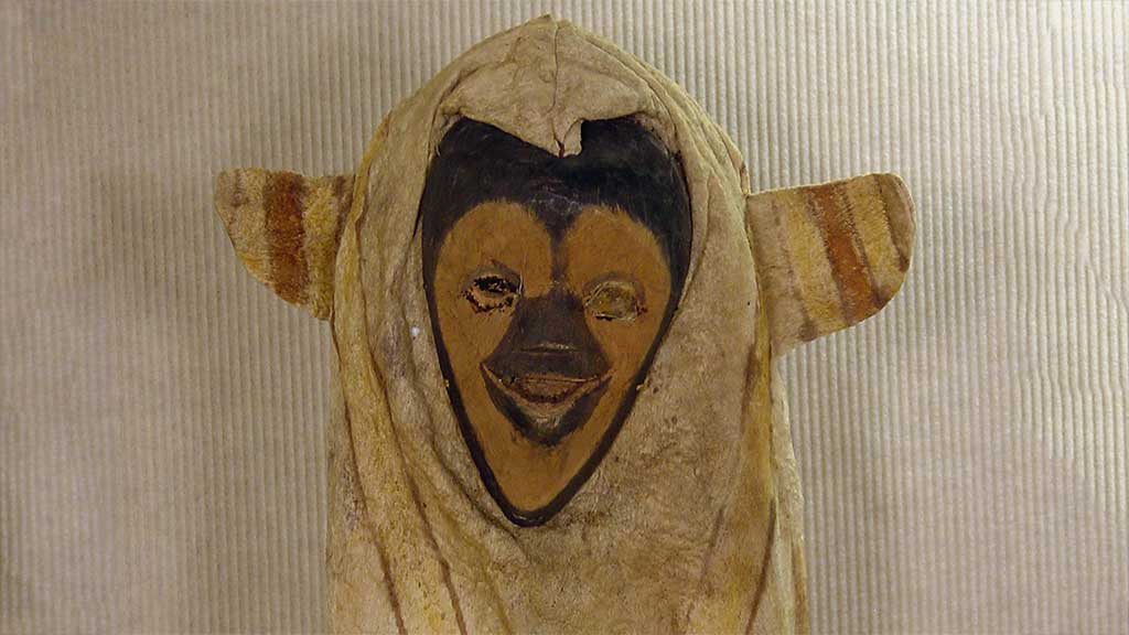 mask with rounded ears and an animal face