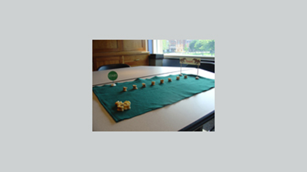 Shagai horse race model on table