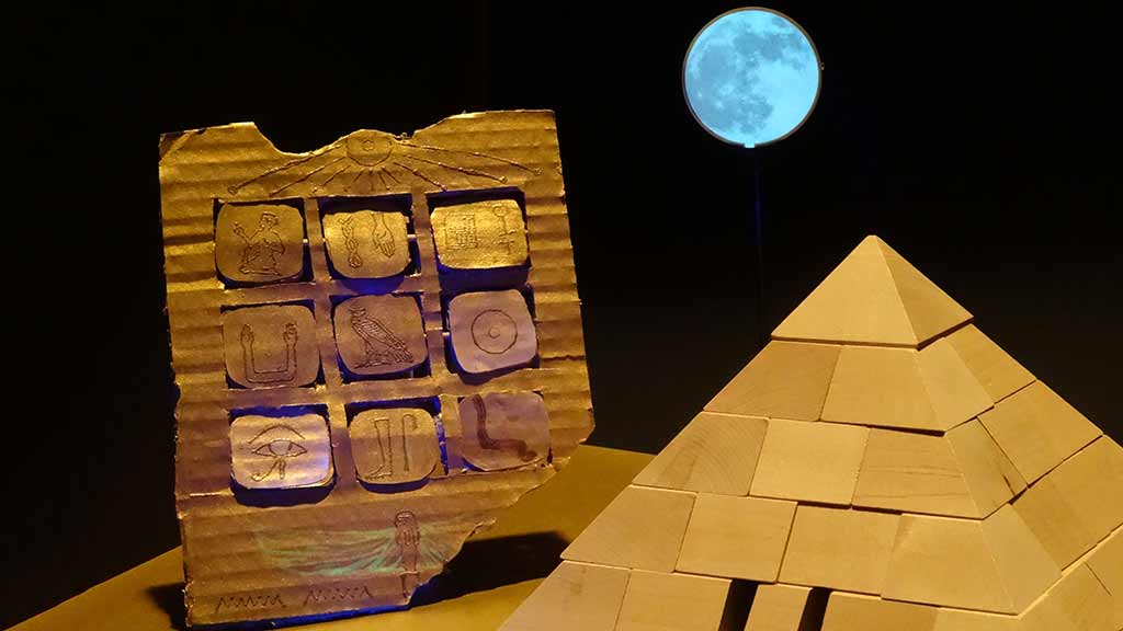 pyramid and hieroglyph