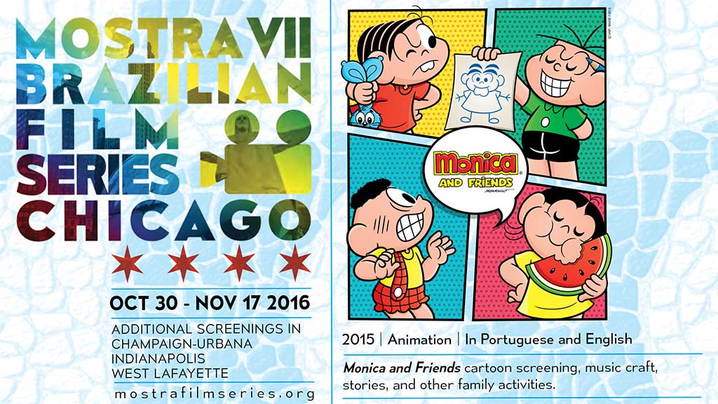 Mônica and Friends characters and MOSTRA VII logo