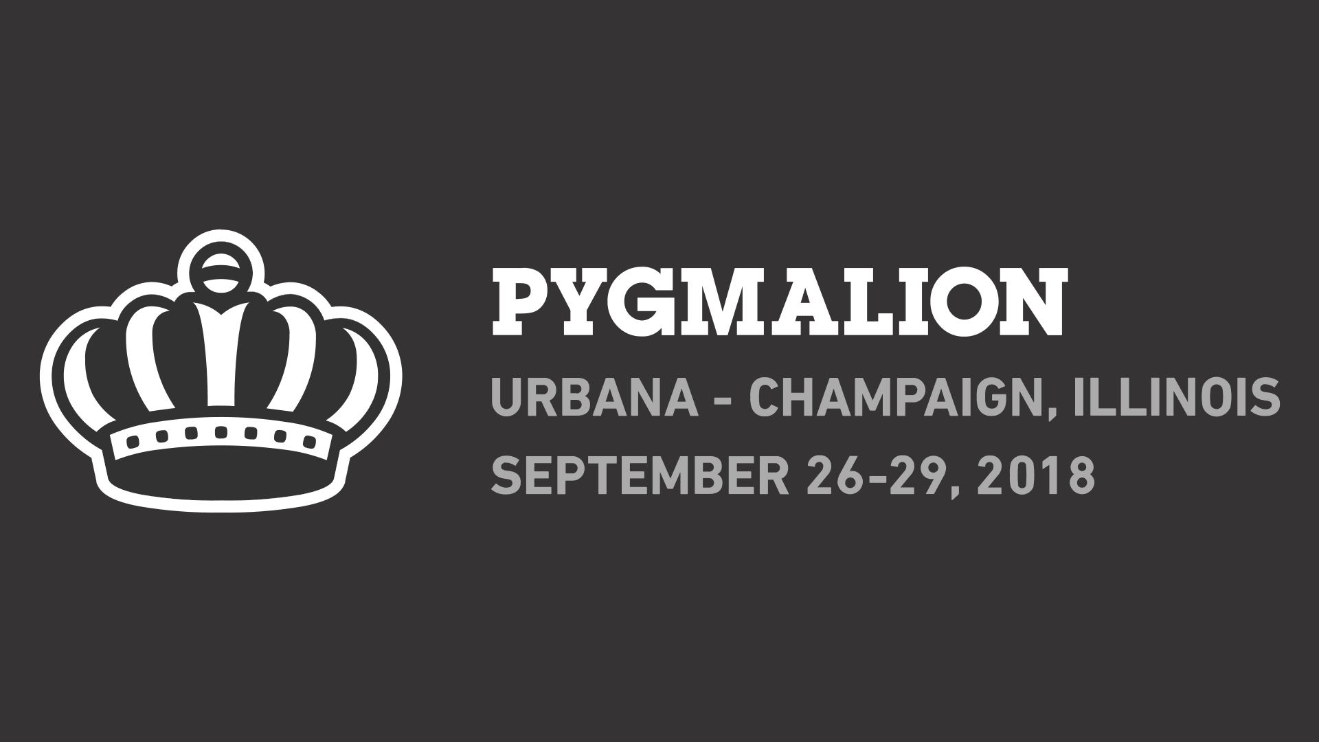 Pygmalion logo - Urbana-Champaign, Illinois; September 26-29, 2018