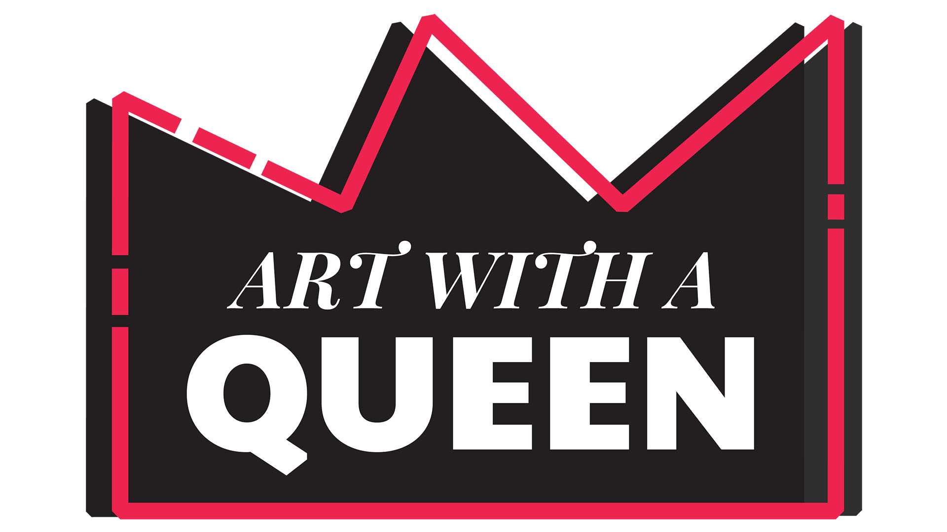 Art with a Queen logo with styled red and black crown
