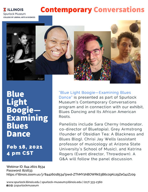 flyer for Blue Light Boogie Contemporary Conversations