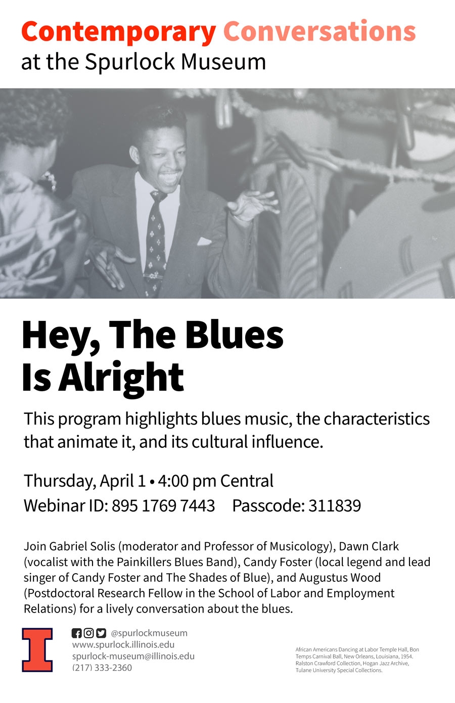 flyer for the Hey, the Blues is Alright event