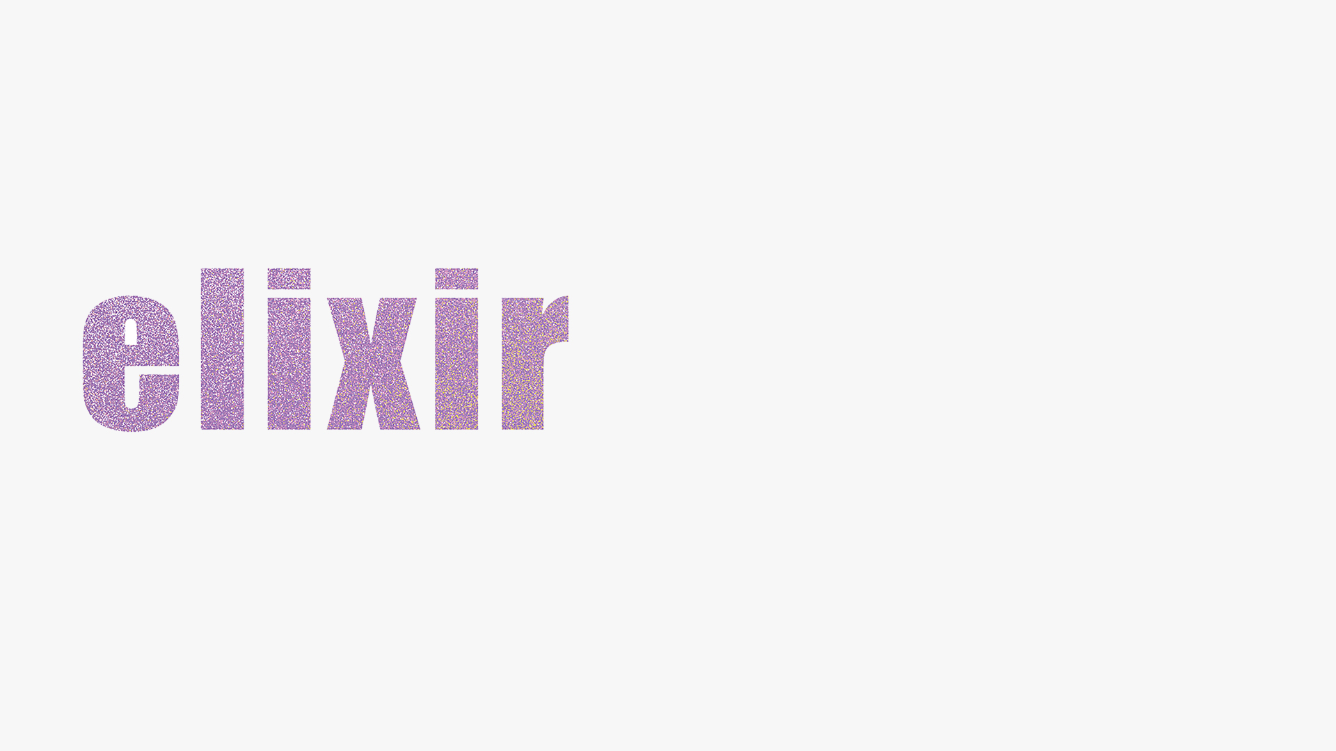 purple "elixir" text on a plain white background