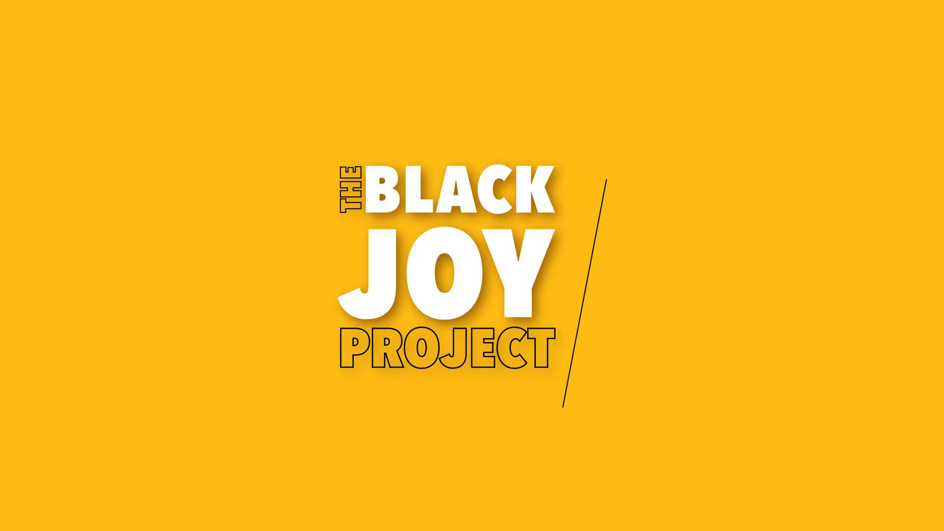The Black Joy Project wordmark on a mustard colored background