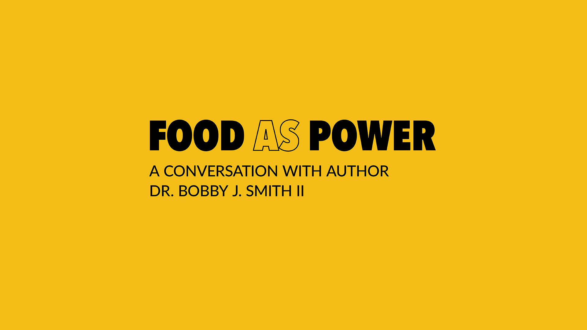 Food As Power title in bold lettering on a mustard color background
