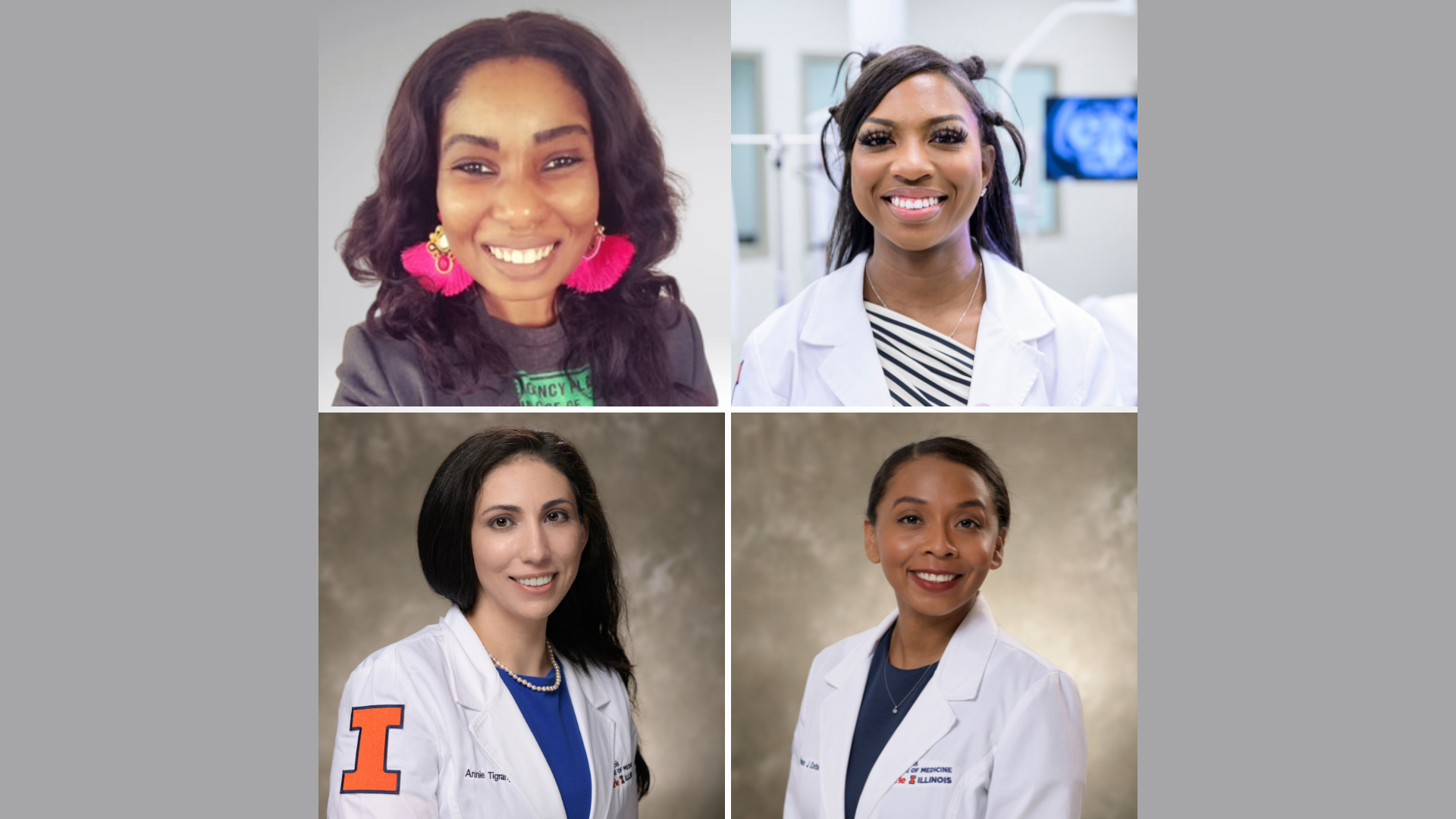 Images of Imanni Sheppard, Diamond Ruby Coleman, Annie Tigranyan, and Khrisen Corbins