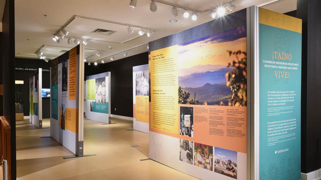 overview shot of panels in the exhibit