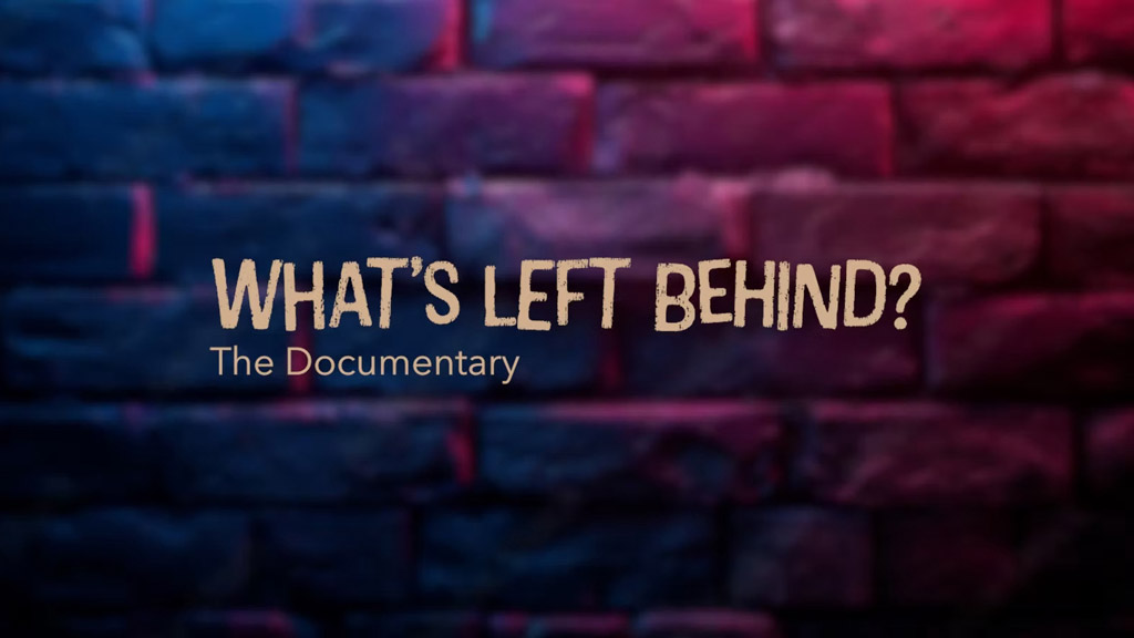 a brick-like background with the "what