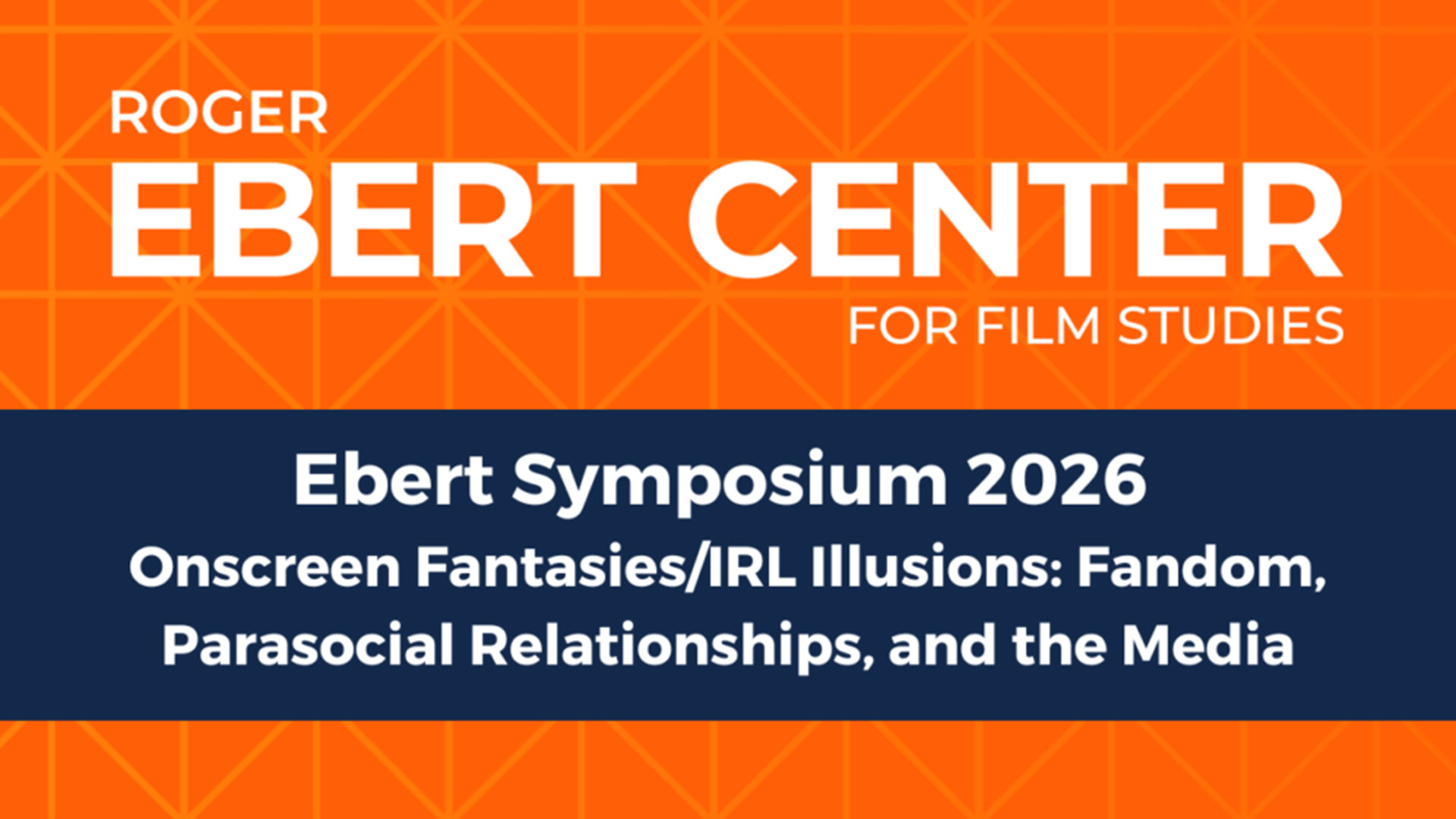 Roger Ebert Center for Film Studies text graphic in orange and blue