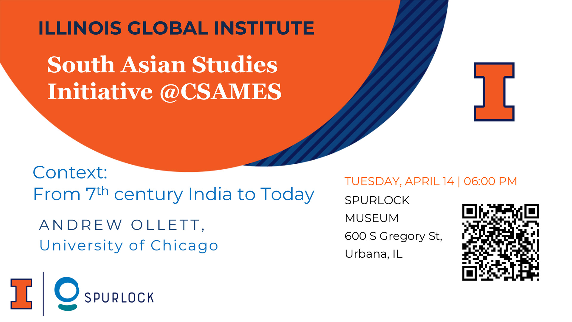 text based event poster for South Asian Studies Initiative @CSAMES with information repeated in this post