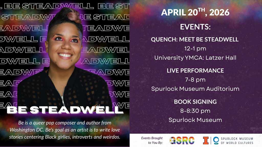 Event poster with a profile picture of Be Steadwell. Event information duplicated elsewhere