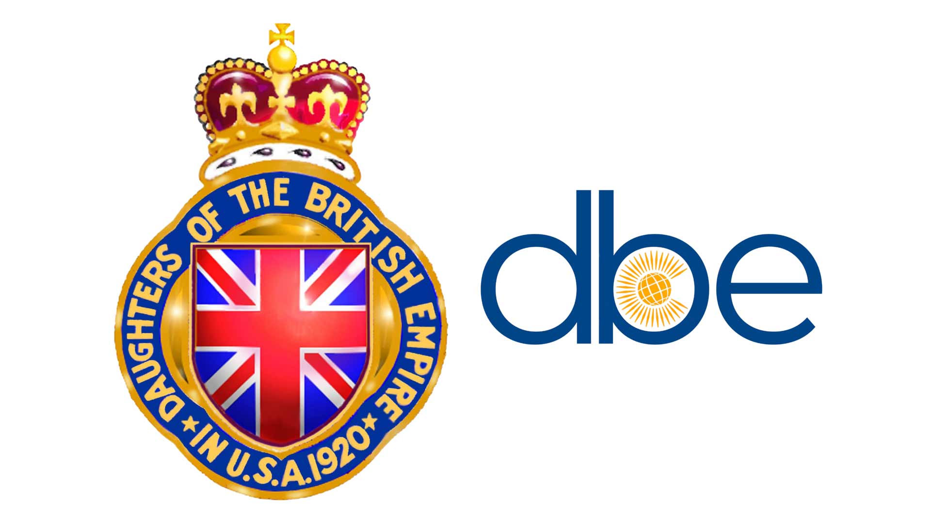 daughters of the british empire in USA 1920 insignia with dbe logo with inset globe illustration