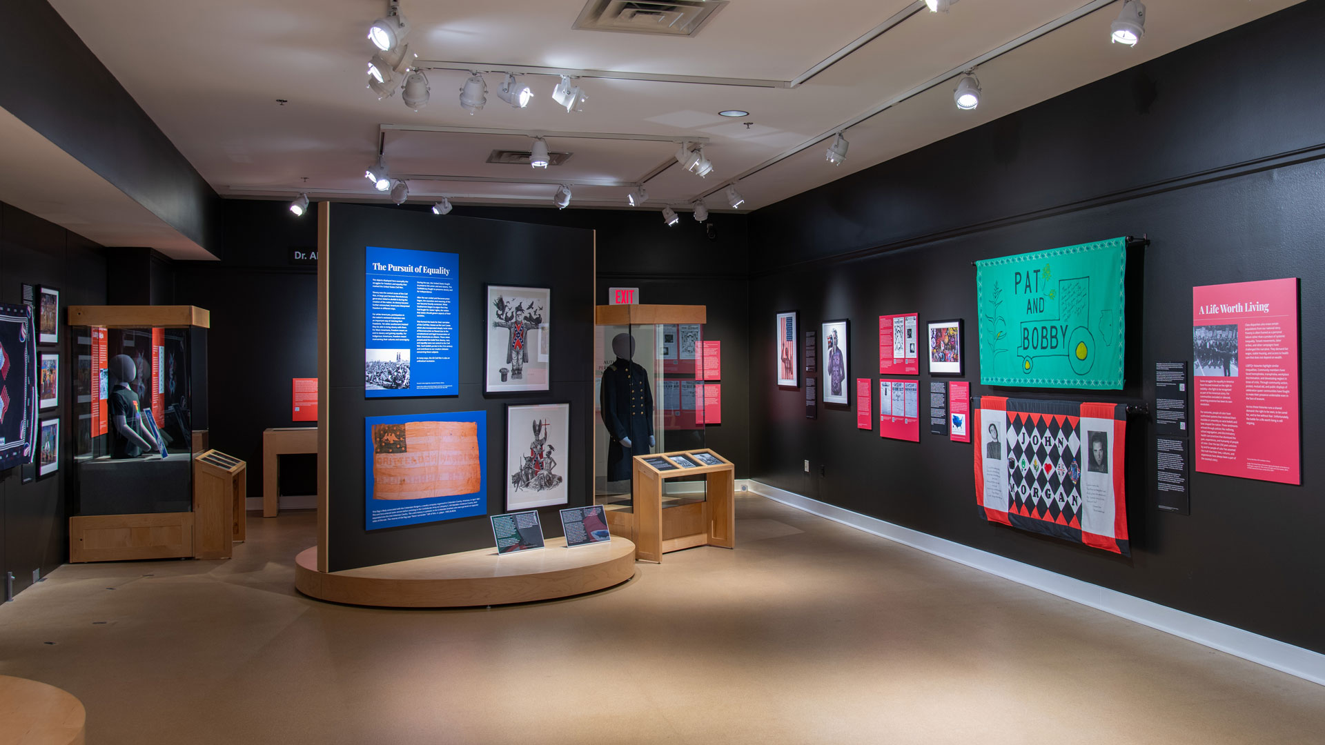 Photo of the Unfinished Revolutions exhibit at Spurlock