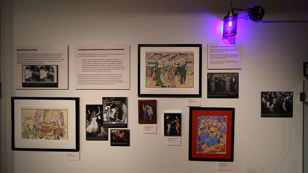 gallery shot including multiple black and white and colored images of people dancing