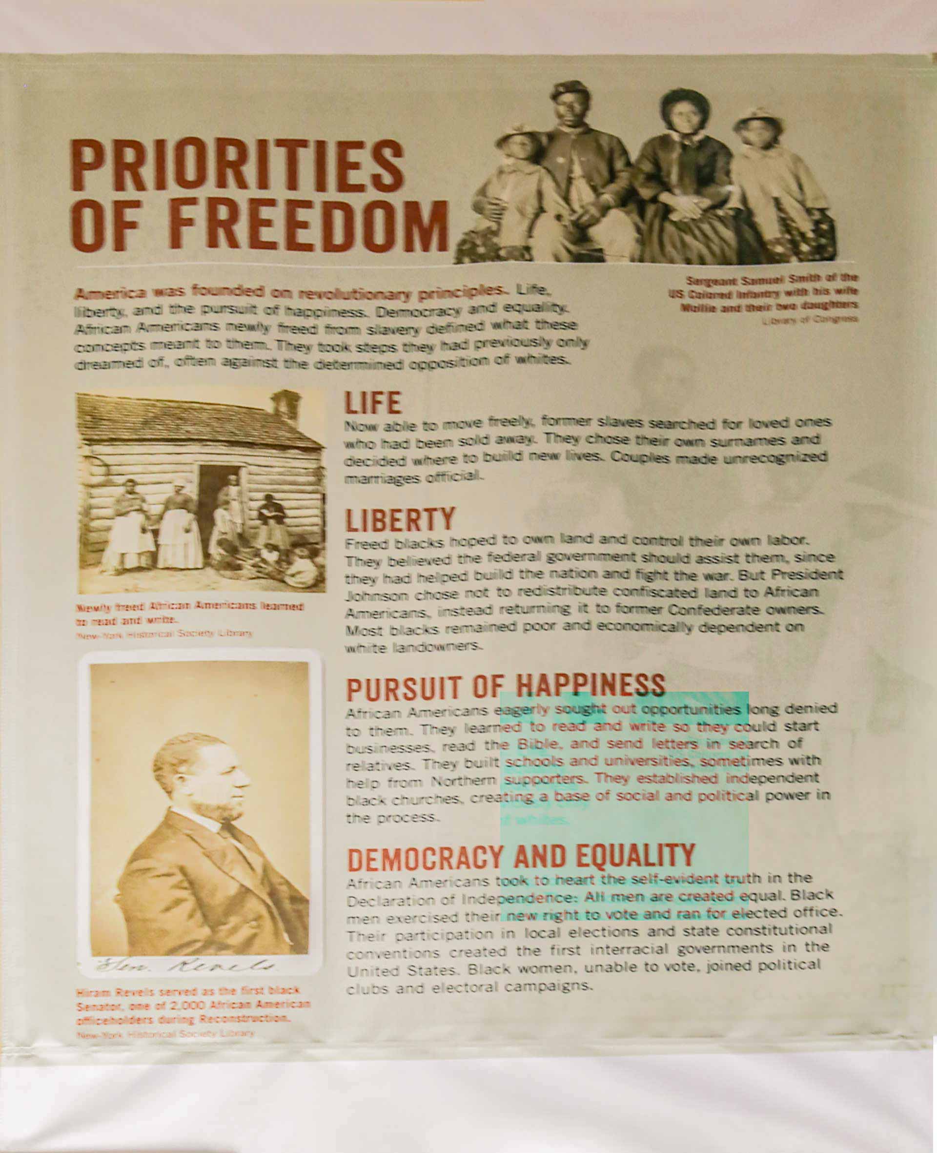 Poster about the priorites of freedom