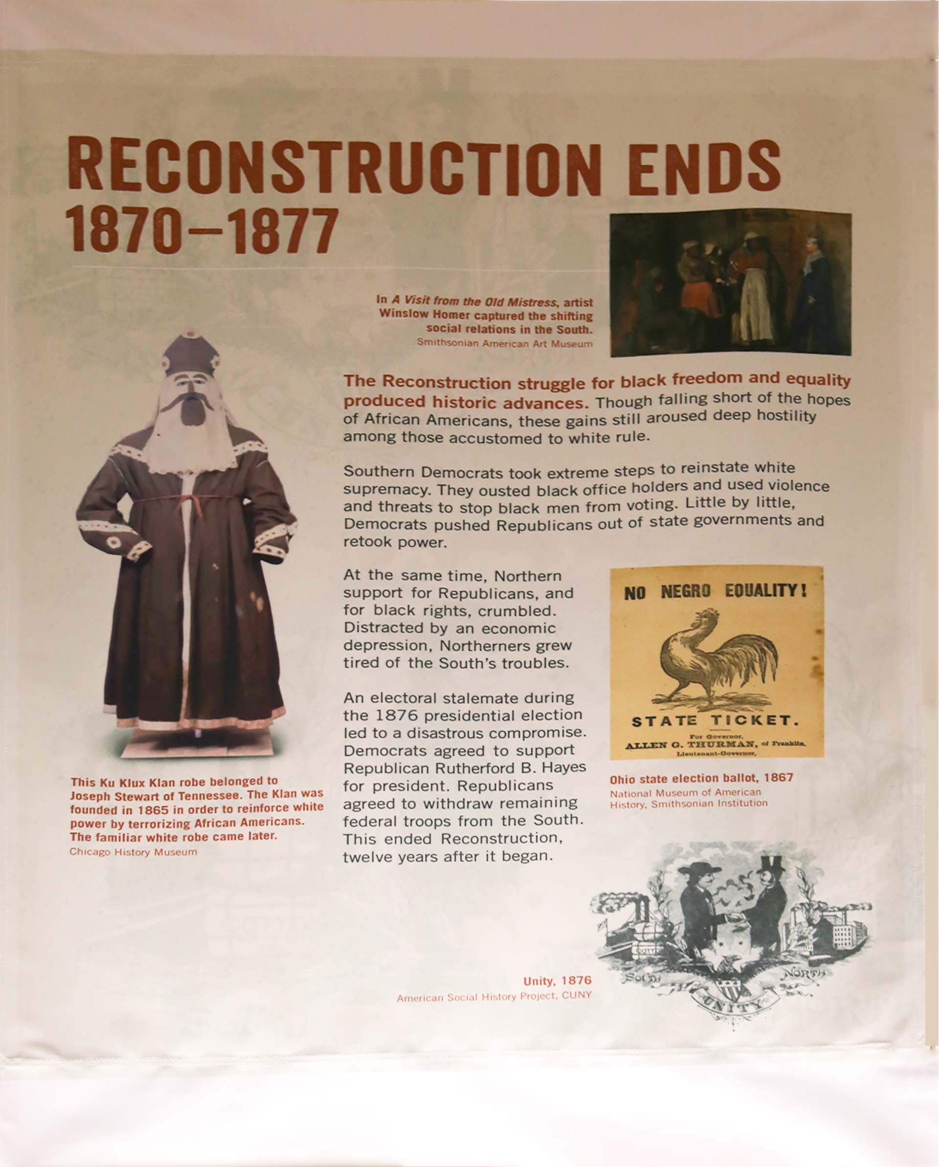 Poster about the end of reconstruction