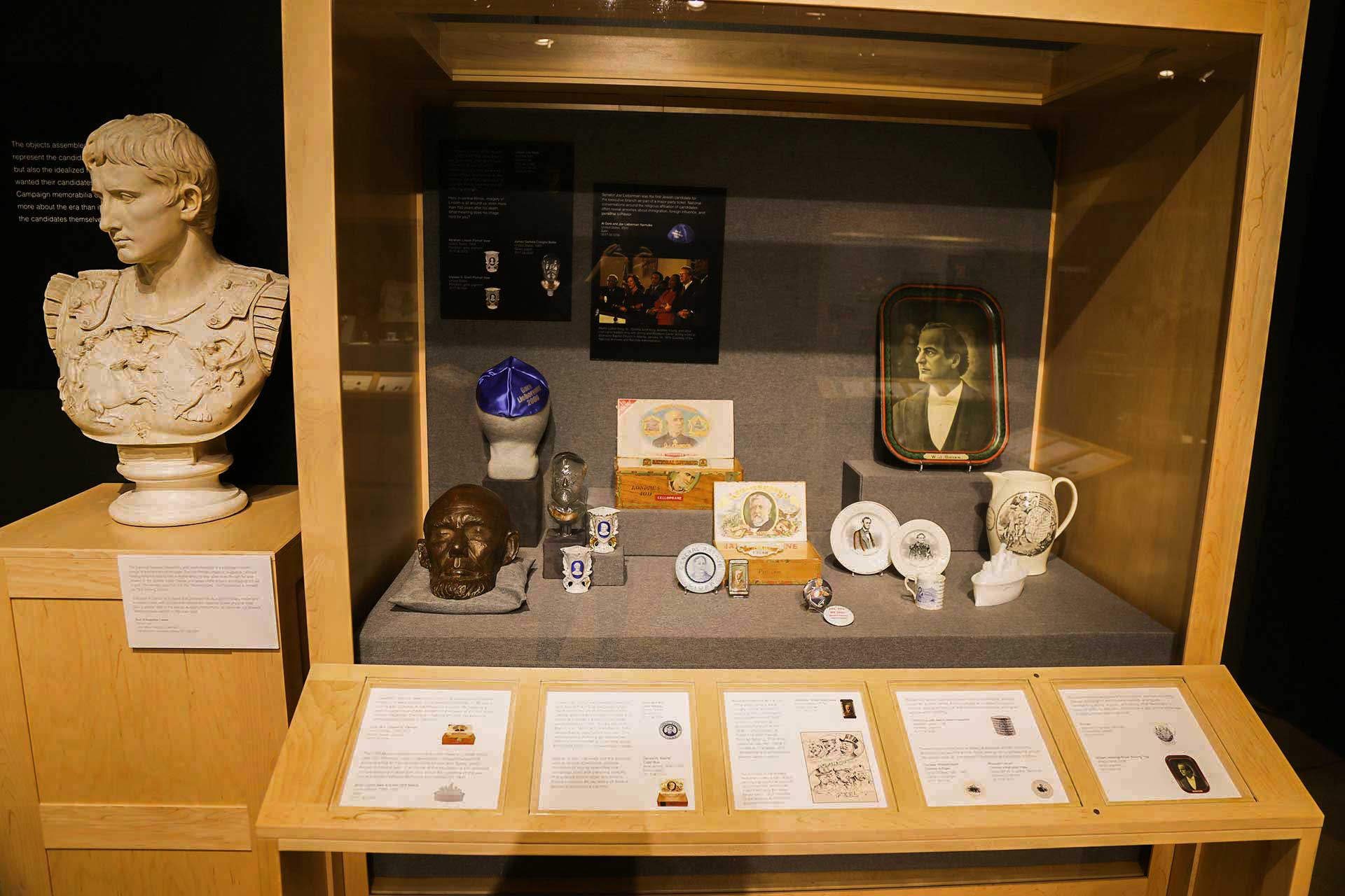 case of objects including the carved head of a man