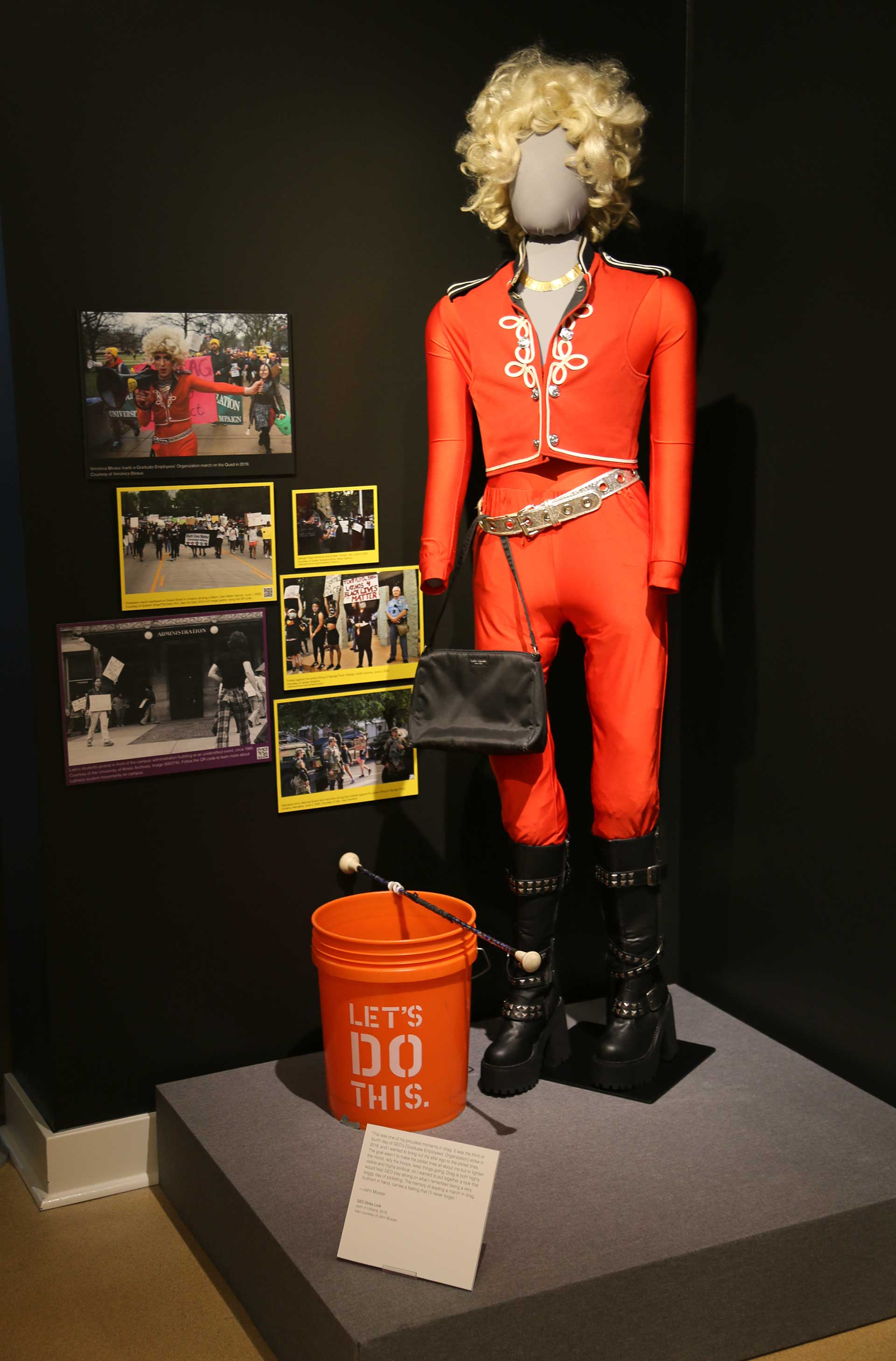 Mannequin in orange uniform