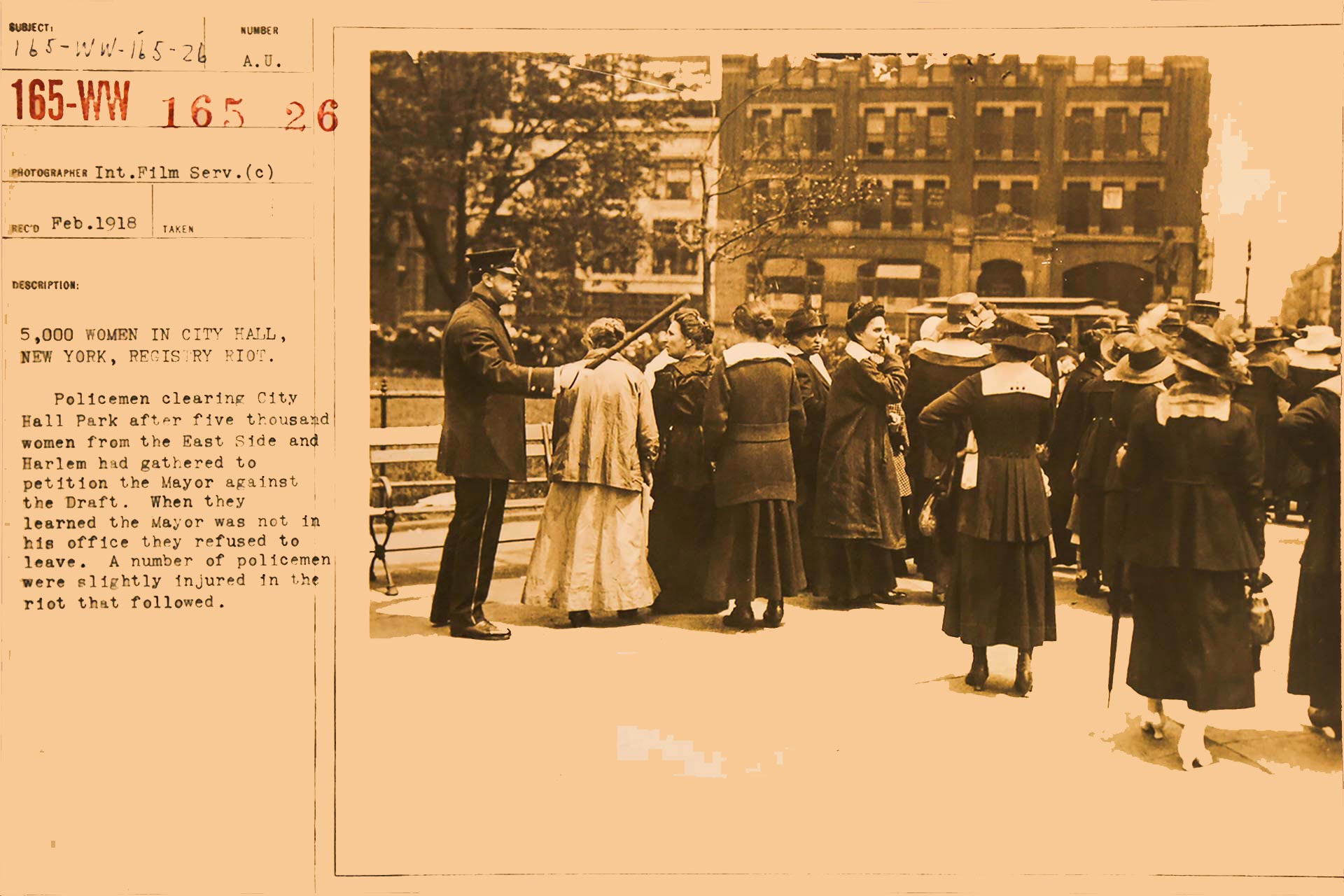 black and white photo of women who had gathered to petition