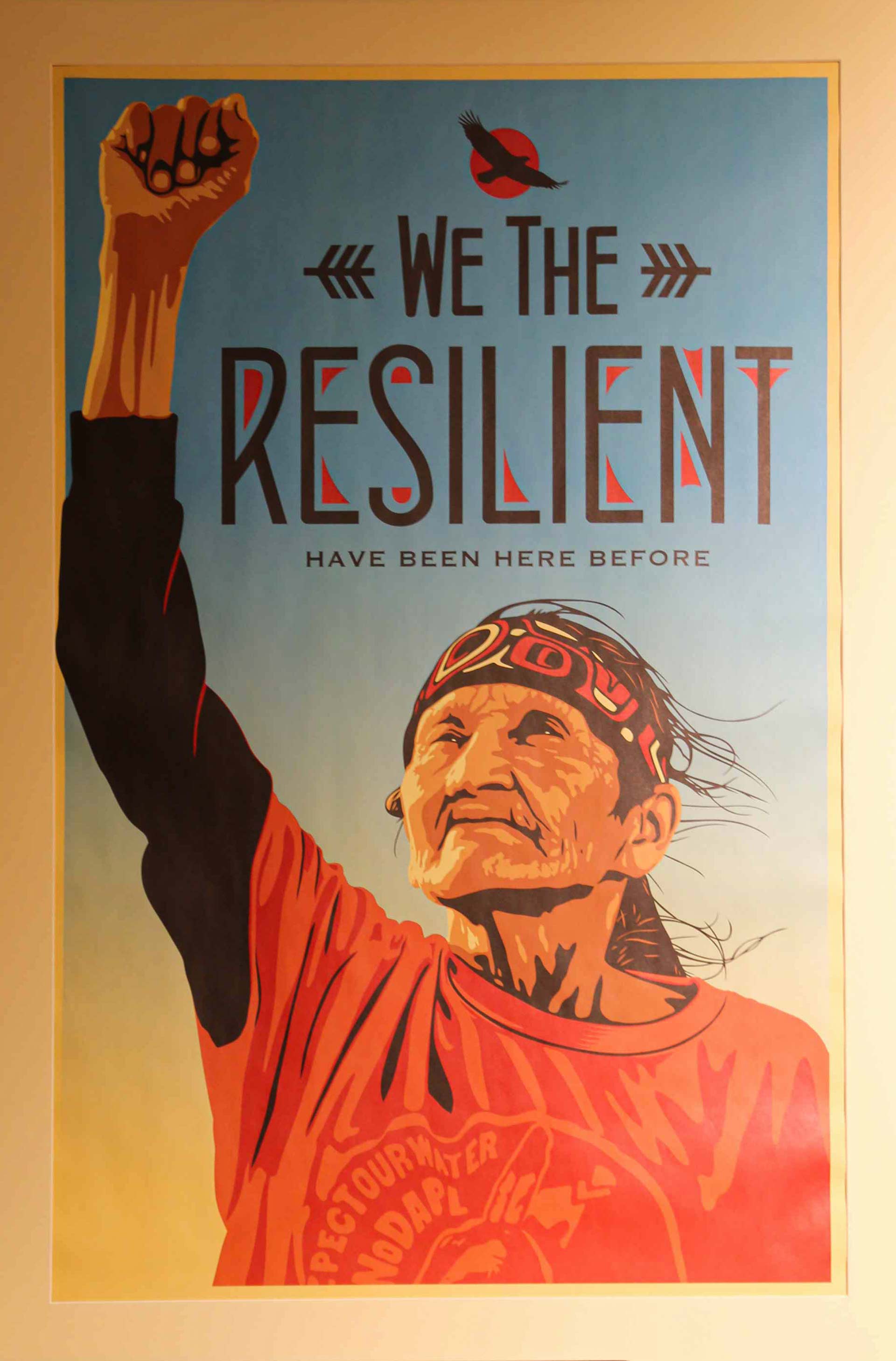 poster of a Native American with his fist up
