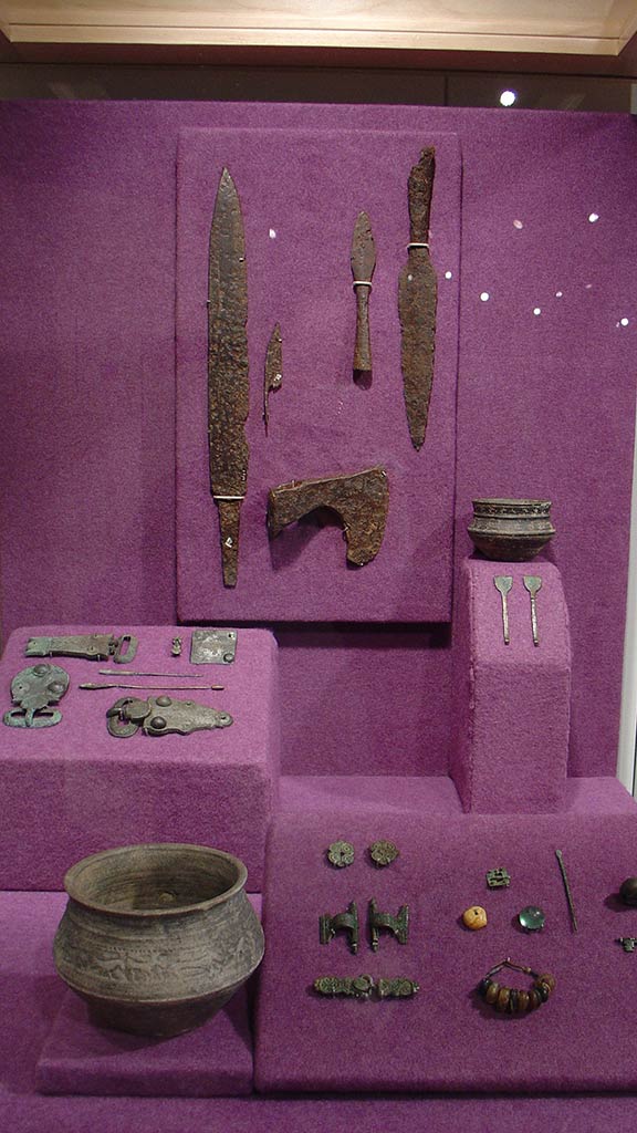 metal tools, weapons, pots, accessories
