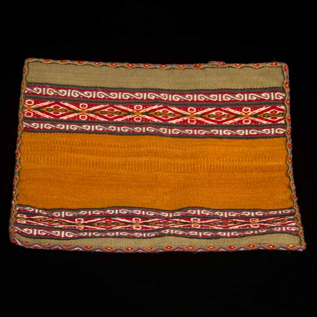flat textile with orange field and geometric design