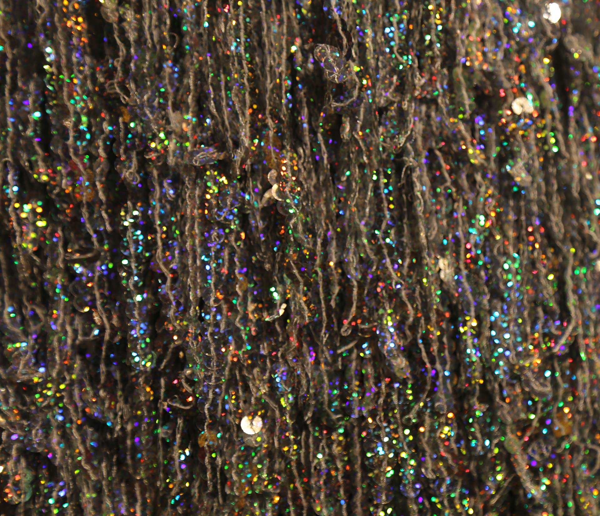 closeup of costume that is sparkly with scattered sequins