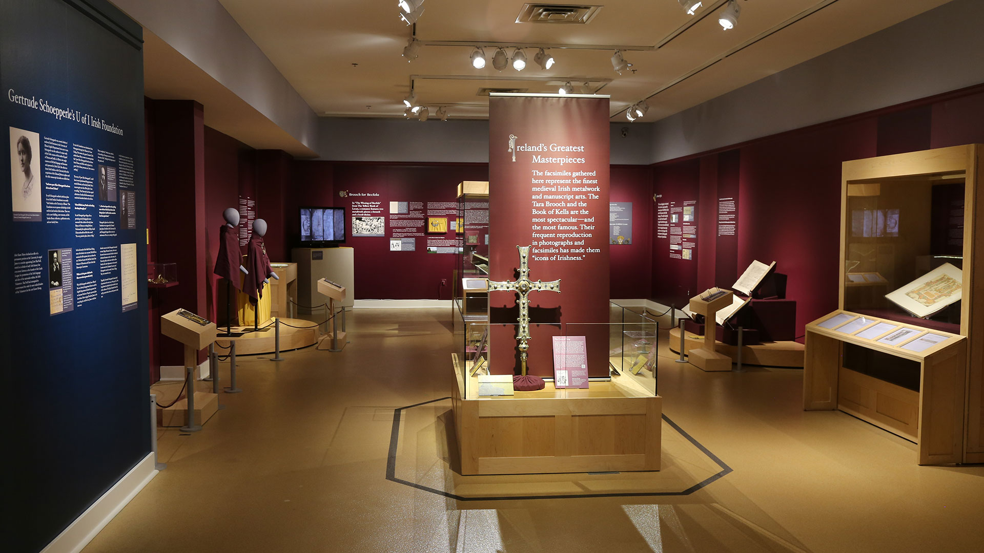 Overall view of Medieval Irish Masterpieces Exhibit 