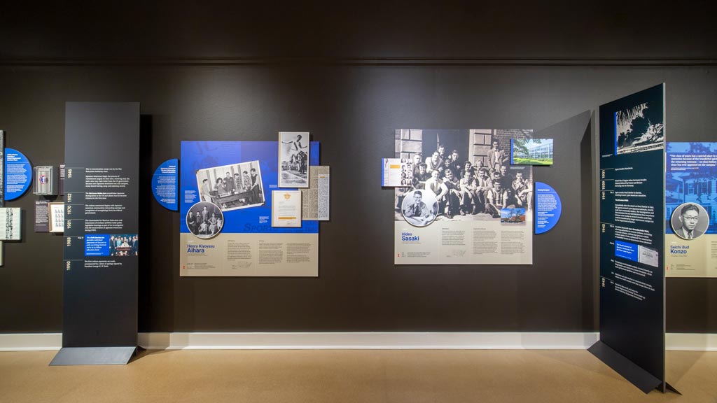 infographic boards about two japanese americans,