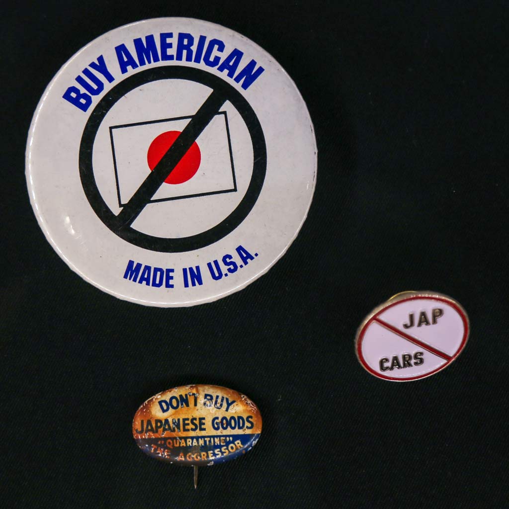 pins displaying anti-japanese propaganda