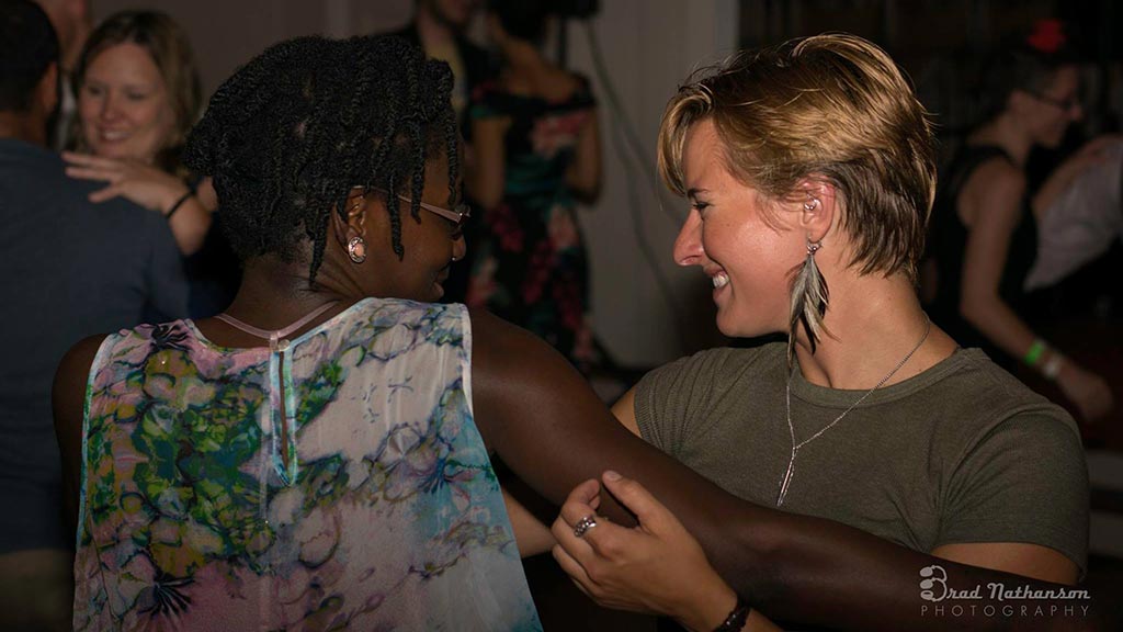 Two women dancing