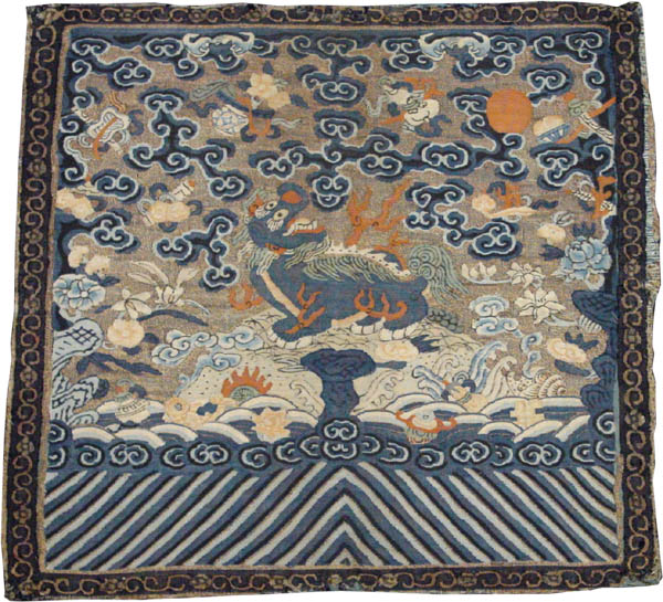 cloth square with image of hsieh-chai, or a Chinese supernatural goat-like creature with one horn