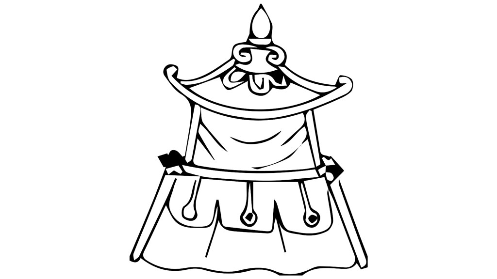 sketch of a Buddhist canopy (Dhvaja)