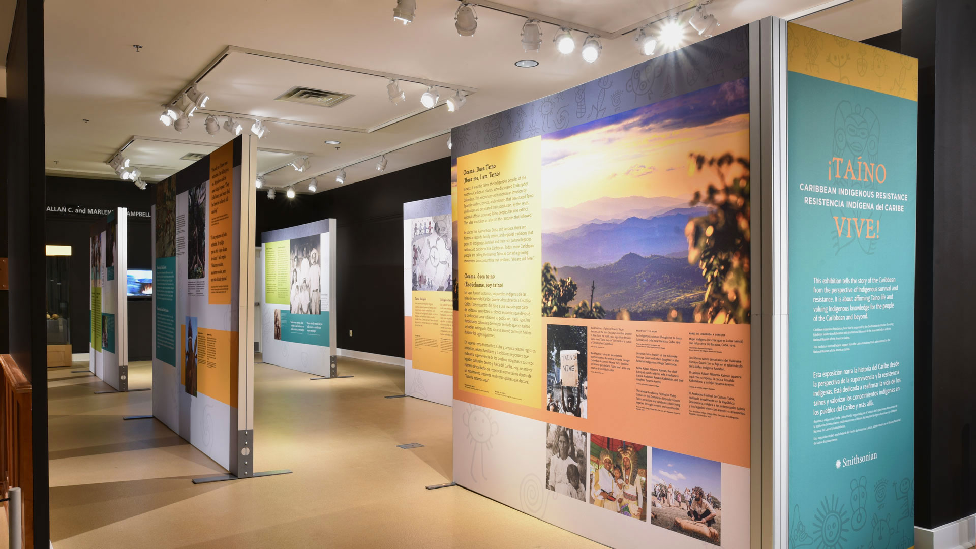 overview shot of panels in the exhibit